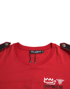 Dolce & Gabbana Red Cotton Graphic Print Crew Neck T-shirt - Zeiniez