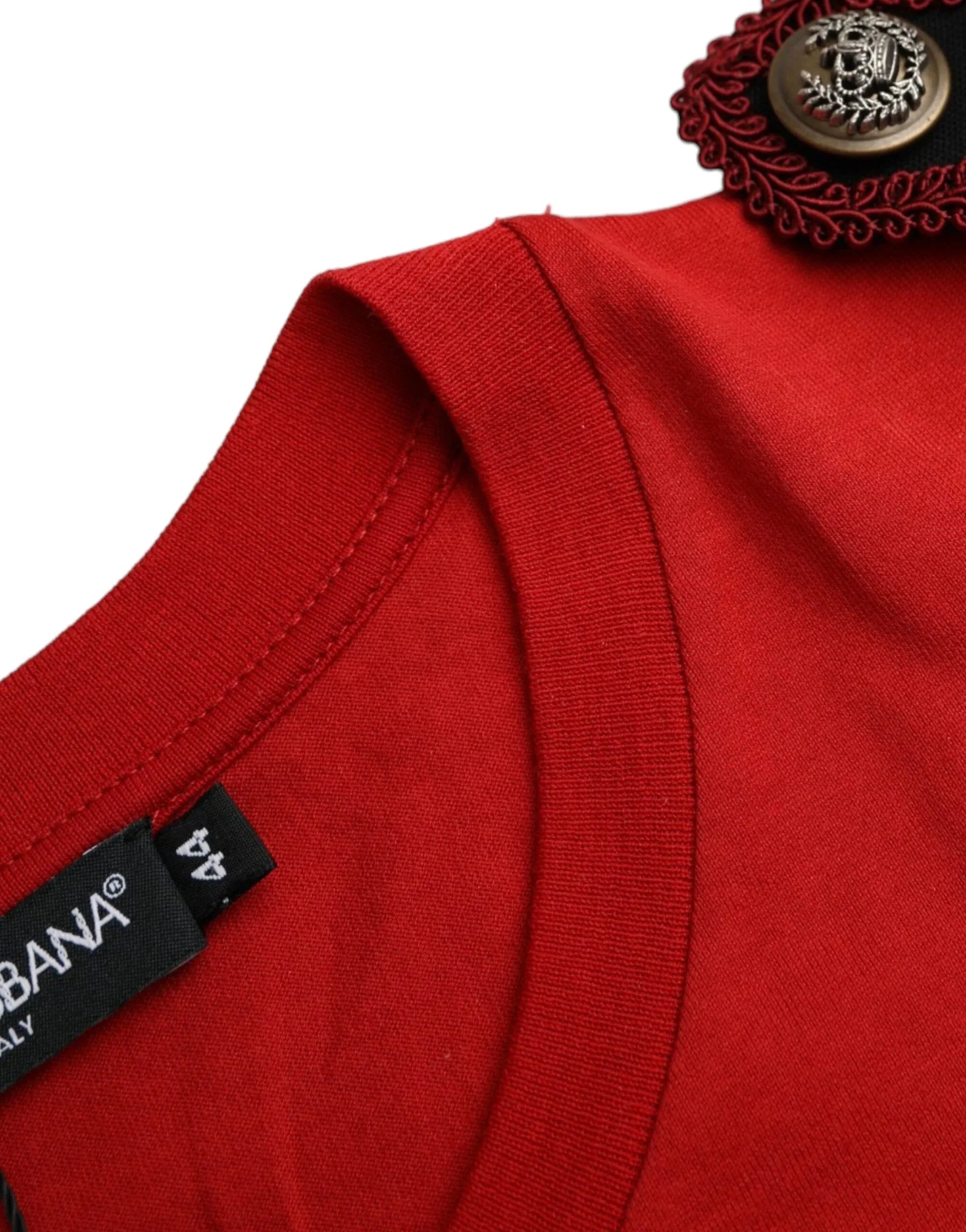 Dolce & Gabbana Red Cotton Graphic Print Crew Neck T-shirt - Zeiniez