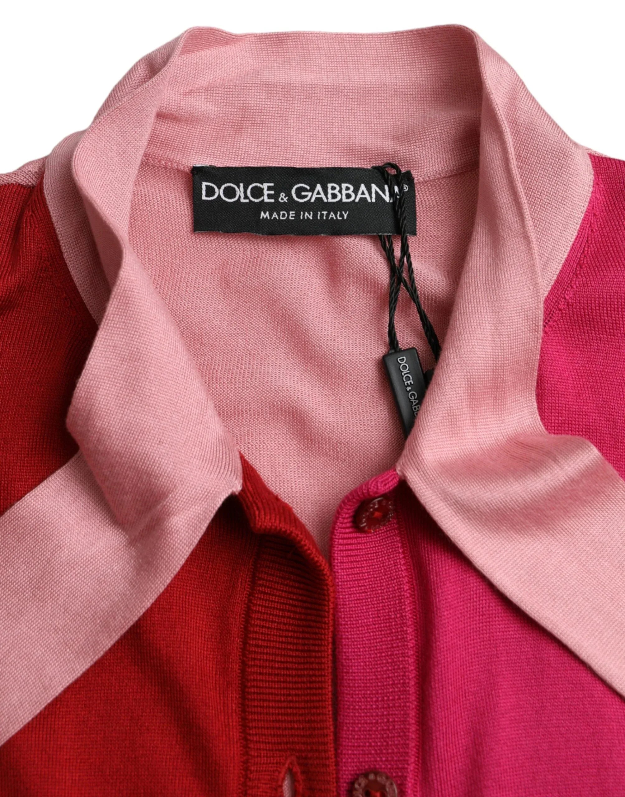 Dolce & Gabbana Pink Short Sleeves Pullover Ascot Collar Top - Zeiniez