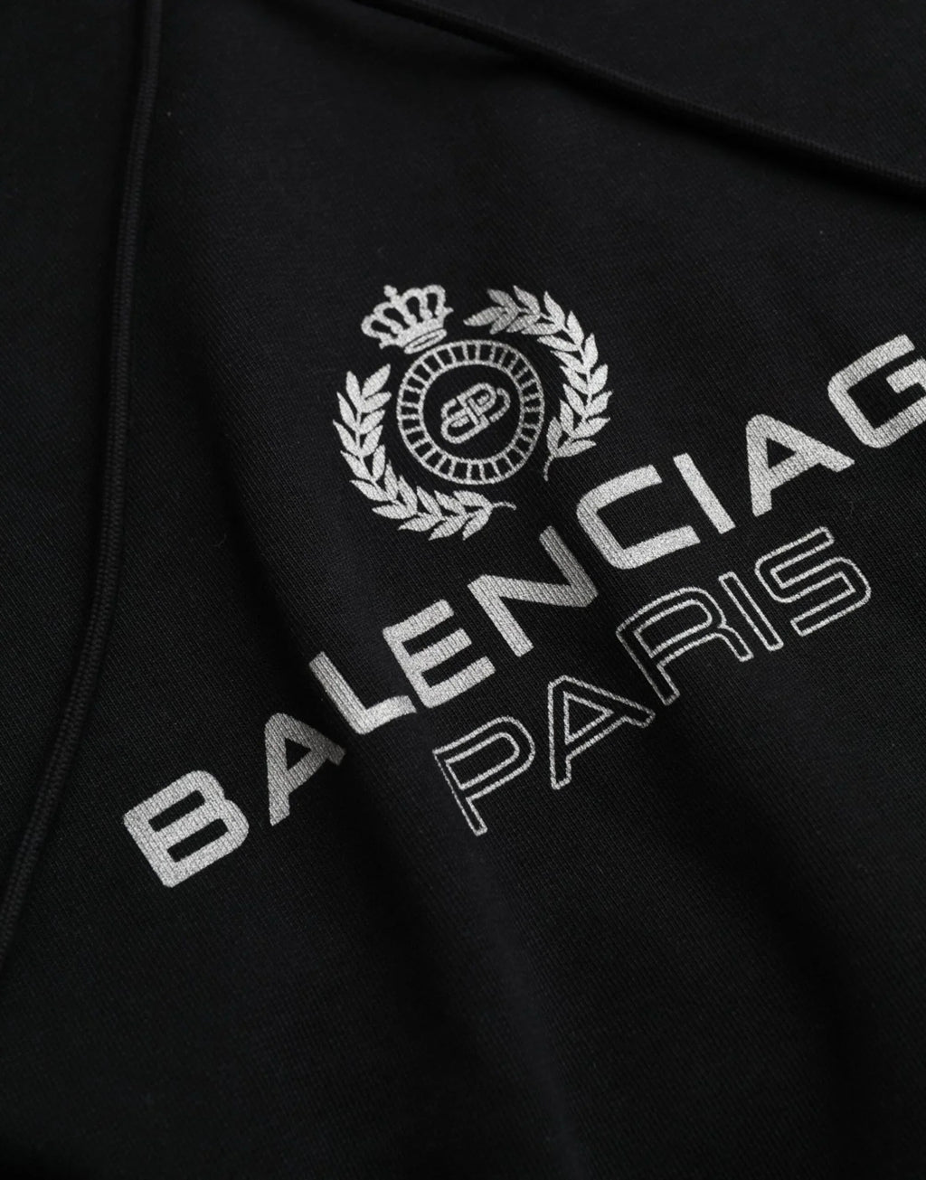 Balenciaga Black Cotton Logo Hooded Pullover Sweatshirt Sweater - Zeiniez