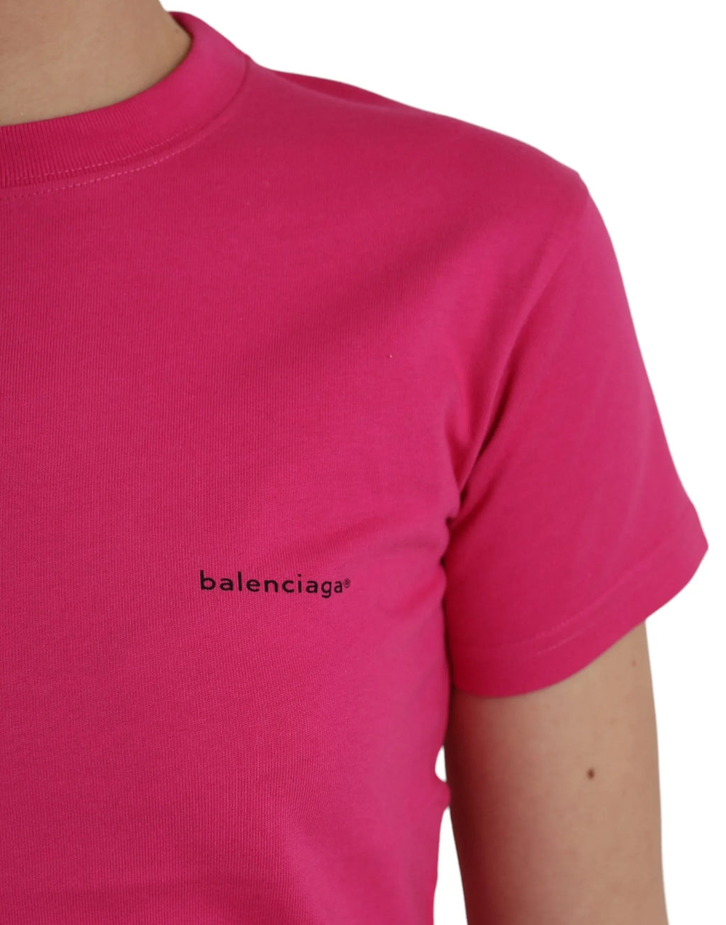 Balenciaga Pink Cotton Crew Neck Short Sleeves Tee T-shirt - Zeiniez