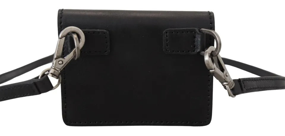 Dolce & Gabbana Black Leather Bifold Shoulder Sling Women Wallet - Zeiniez
