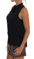 Versace Jeans Black Sleeveless Viscose Blouse Top - Zeiniez