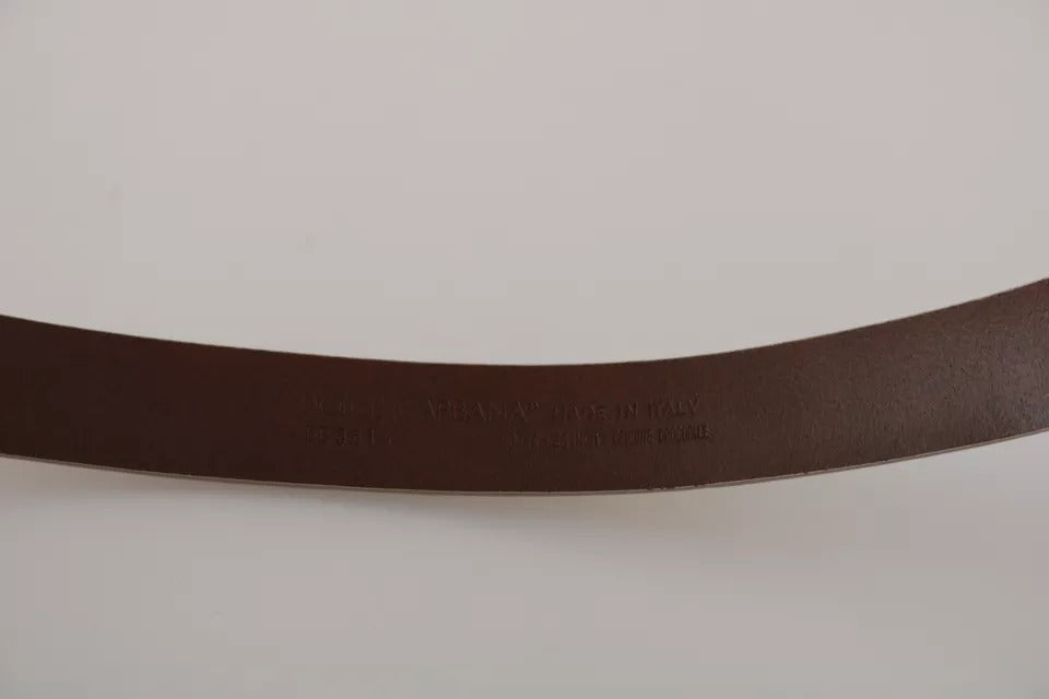 Dolce & Gabbana Cream Beige Gold Buckle Waist Leather Belt - Zeiniez