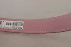 Dolce & Gabbana Pink Jaquard Embroidered Gold Tone Metal Buckle Belt - Zeiniez