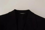 Dolce & Gabbana Black Wool Slim Fit Coat Jacket Blazer - Zeiniez