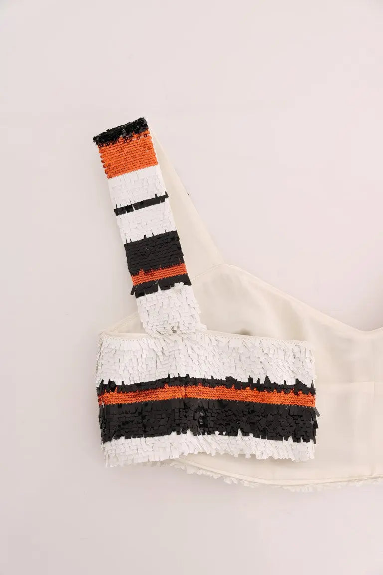 Dolce & Gabbana Multicolor Sequined Stretch Bustier Top - Zeiniez