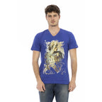 Trussardi Action Blue Cotton Men T-Shirt - Zeiniez