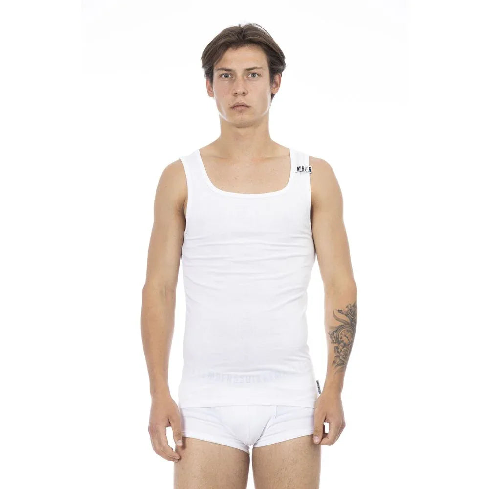 Bikkembergs White Cotton Mens Tank Top - Zeiniez
