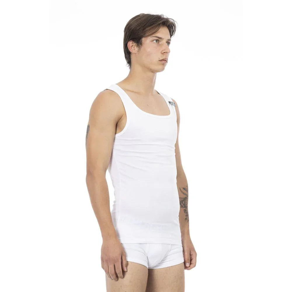 Bikkembergs White Cotton Mens Tank Top - Zeiniez