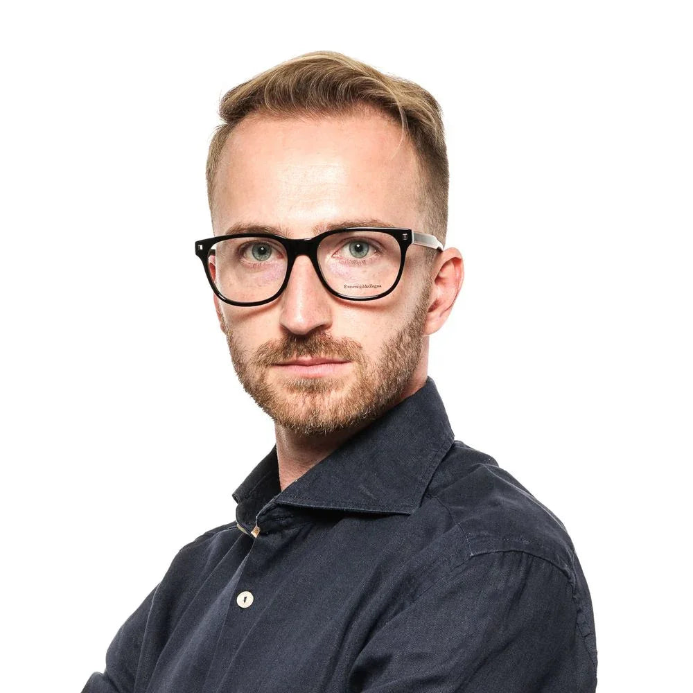 Ermenegildo Zegna Black Plastic Glasses (Frames) - Zeiniez