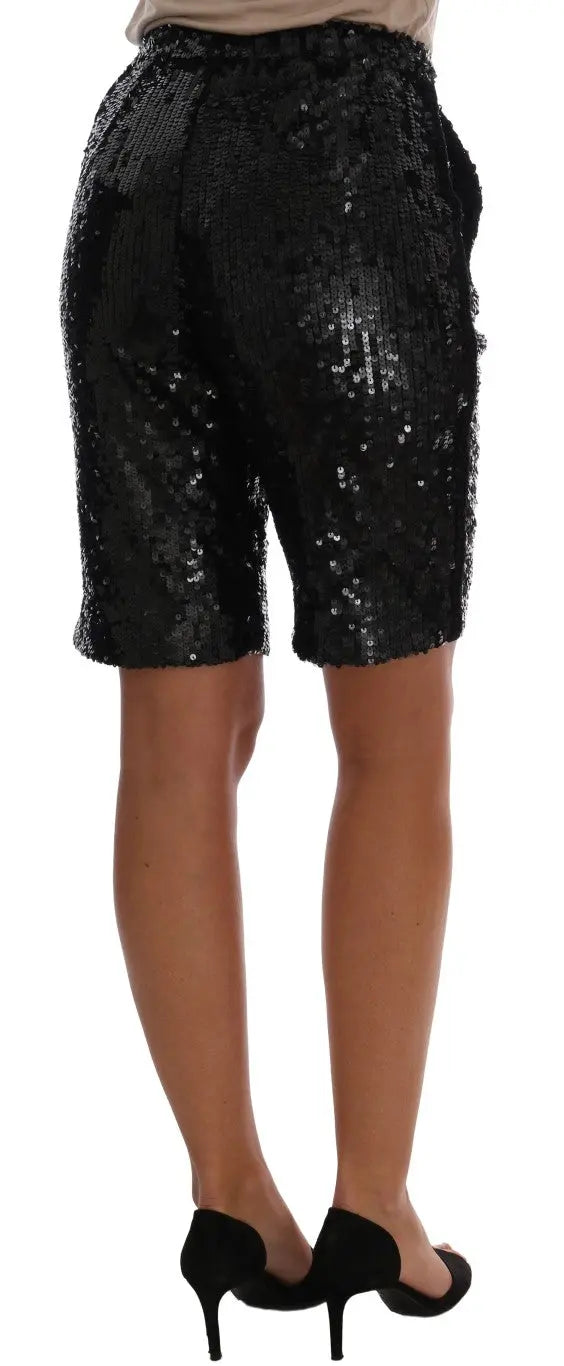 Dolce & Gabbana Black Sequined Fashion Shorts - Zeiniez