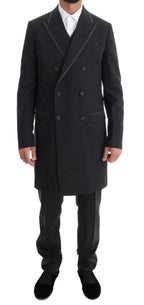 Dolce & Gabbana Gray Wool Stretch 3 Piece Two Button Suit - Zeiniez