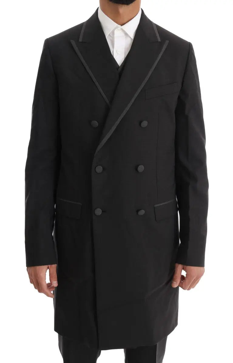 Dolce & Gabbana Gray Wool Stretch 3 Piece Two Button Suit - Zeiniez