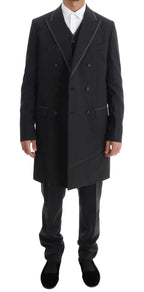 Dolce & Gabbana Gray Wool Stretch 3 Piece Two Button Suit - Zeiniez