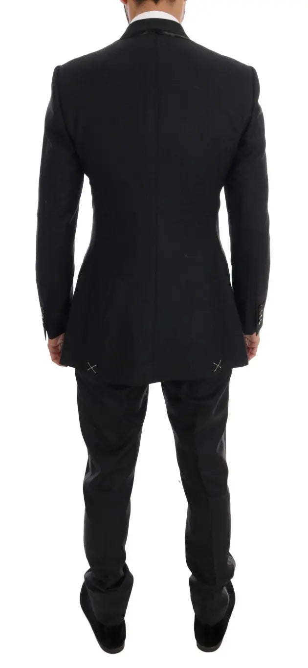 Dolce & Gabbana Gray Wool Double Breasted 3 Piece Suit - Zeiniez