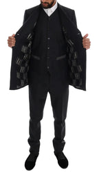 Dolce & Gabbana Gray Wool Double Breasted 3 Piece Suit - Zeiniez