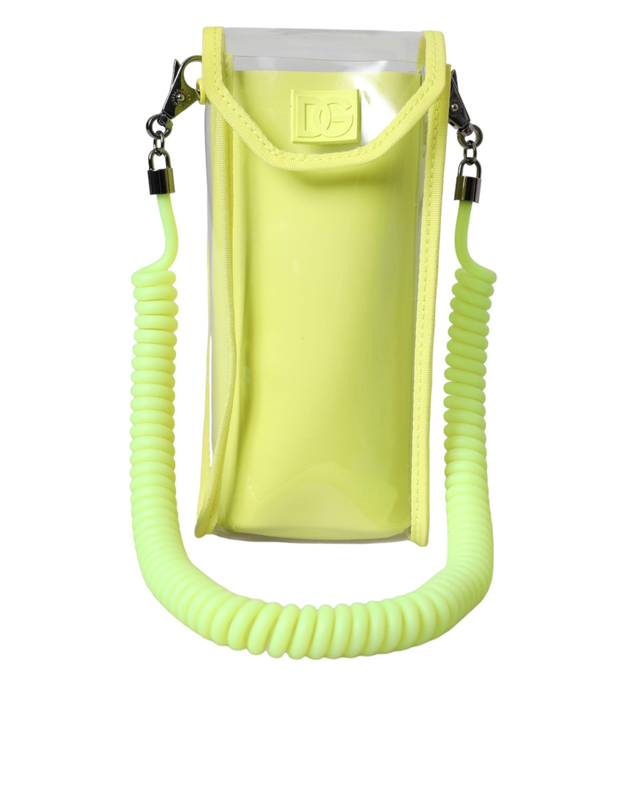 Dolce & Gabbana Yellow Green Plastic DG Logo Neck Strap Cardholder Wallet - Zeiniez