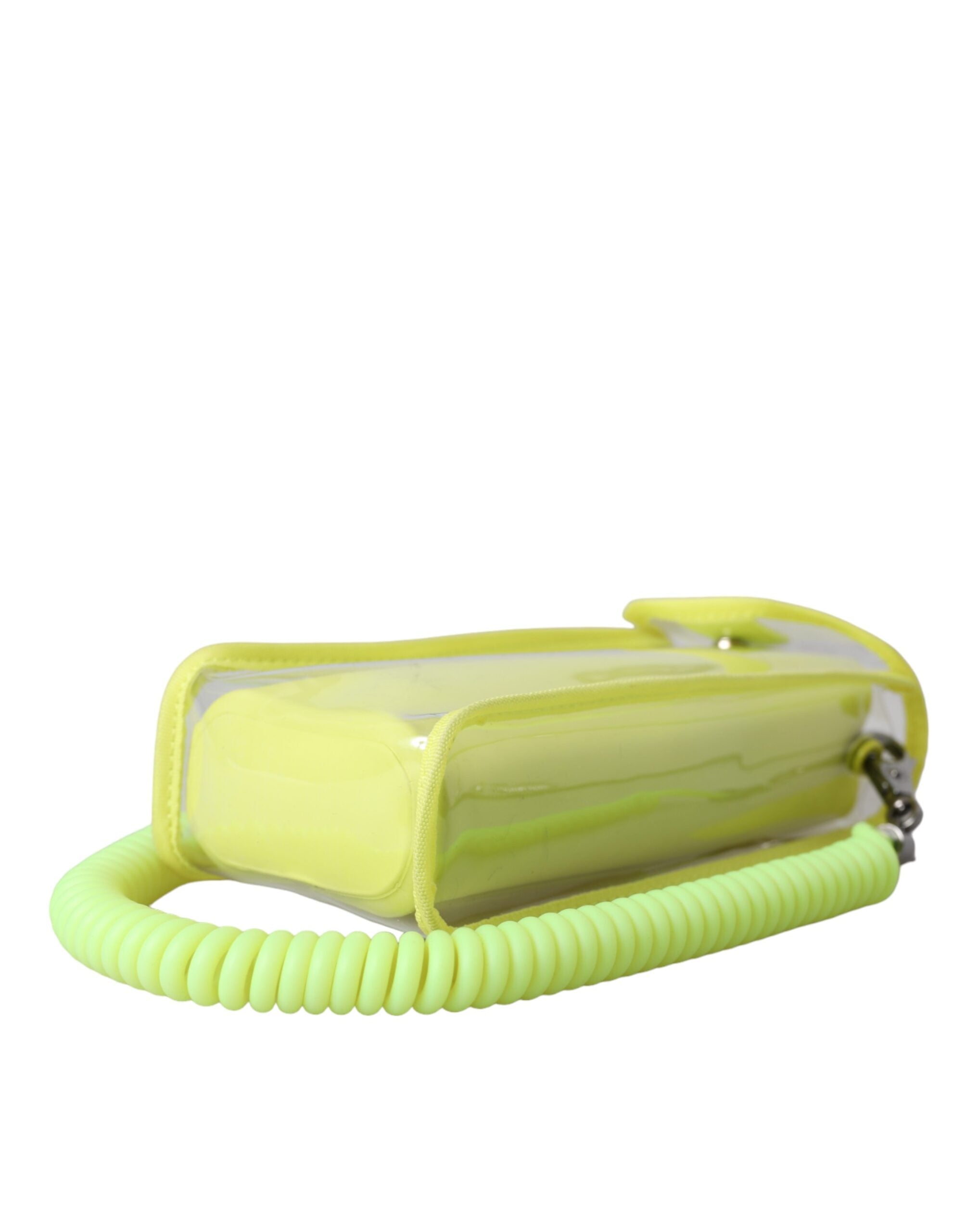 Dolce & Gabbana Yellow Green Plastic DG Logo Neck Strap Cardholder Wallet - Zeiniez