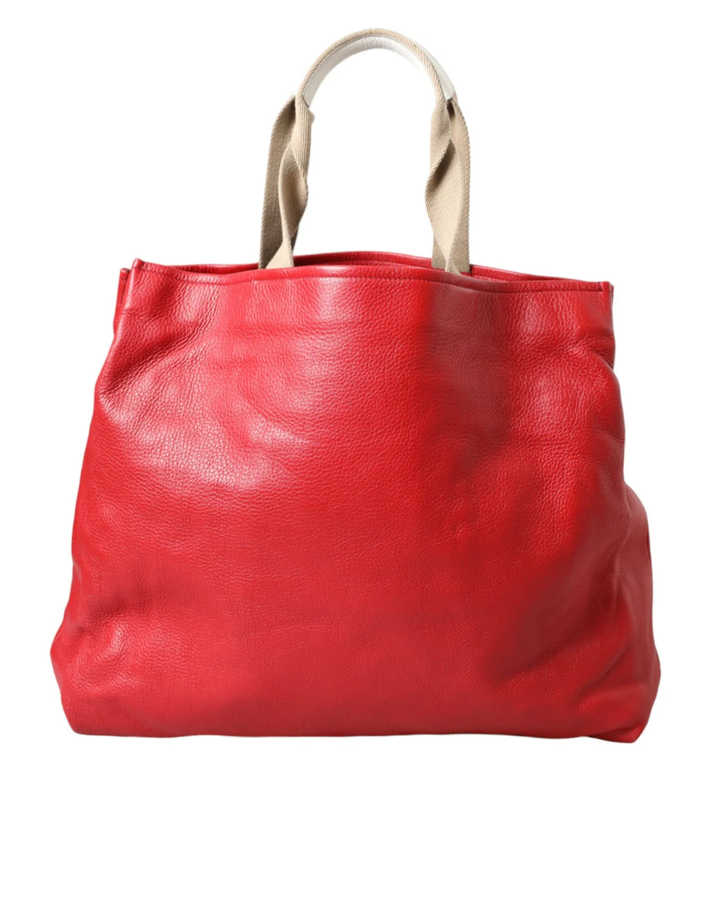 Dolce & Gabbana Red Leather #DGFamily Patch Shopping Tote Bag - Zeiniez