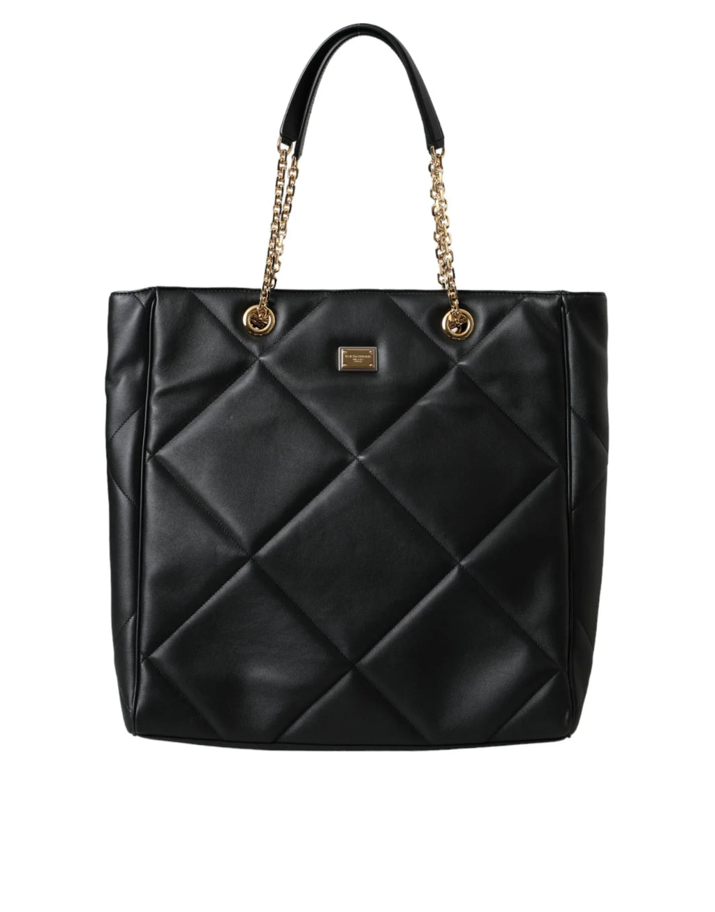 Dolce & Gabbana Black Leather JUNGLE Quilted Shopping Tote Bag - Zeiniez