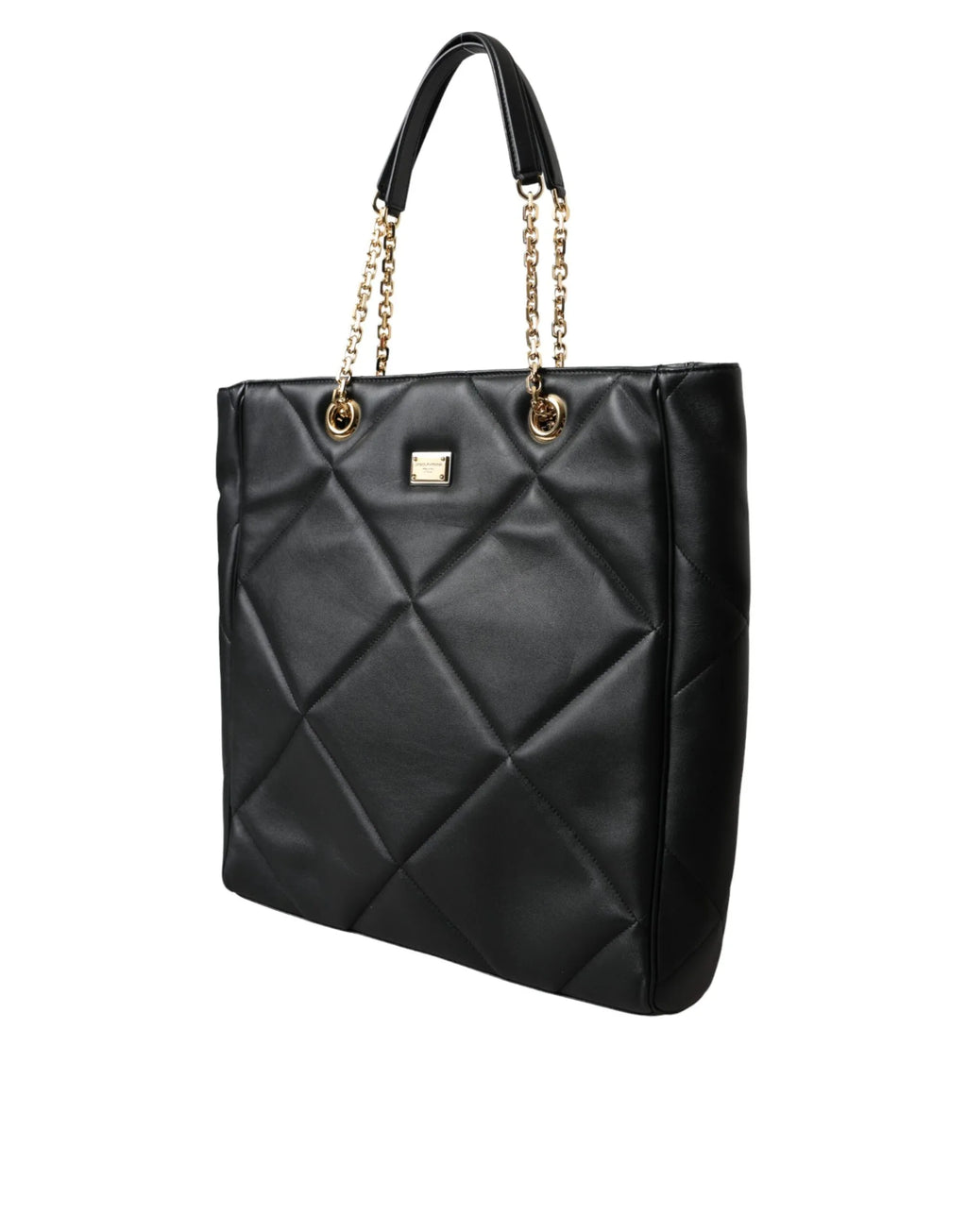 Dolce & Gabbana Black Leather JUNGLE Quilted Shopping Tote Bag - Zeiniez
