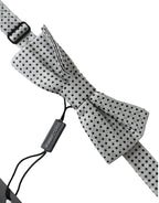 Dolce & Gabbana Gray Silk Polka Dot Adjustable Neck Men Papillon Bow Tie - Zeiniez