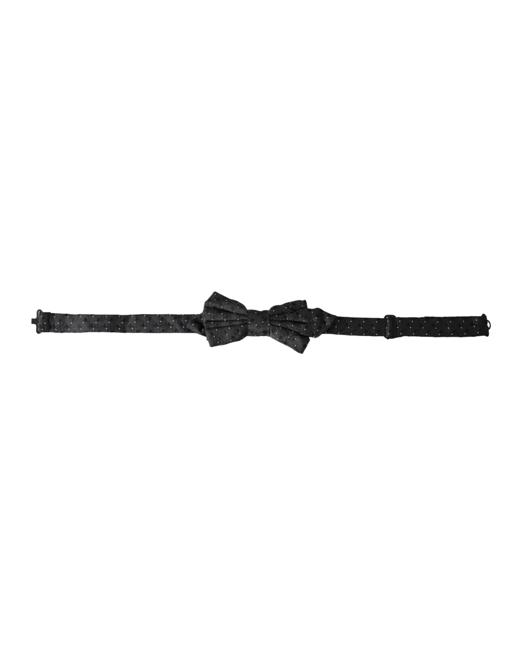 Dolce & Gabbana Black Silk Patterned Adjustable Neck Men Papillon Bow Tie - Zeiniez