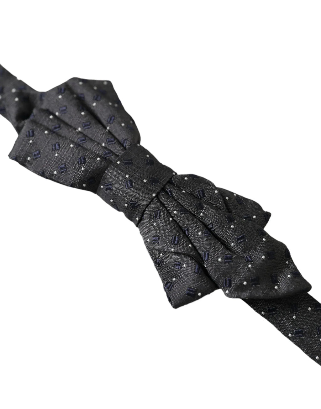 Dolce & Gabbana Black Silk Patterned Adjustable Neck Men Papillon Bow Tie - Zeiniez