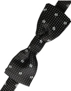 Dolce & Gabbana Black Silk Floral Adjustable Neck Men Papillon Bow Tie - Zeiniez