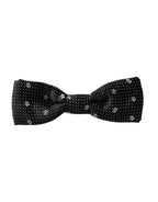 Dolce & Gabbana Black Silk Floral Adjustable Neck Men Papillon Bow Tie - Zeiniez