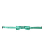 Dolce & Gabbana Mint Green Silk Adjustable Neck Men Bow Tie - Zeiniez