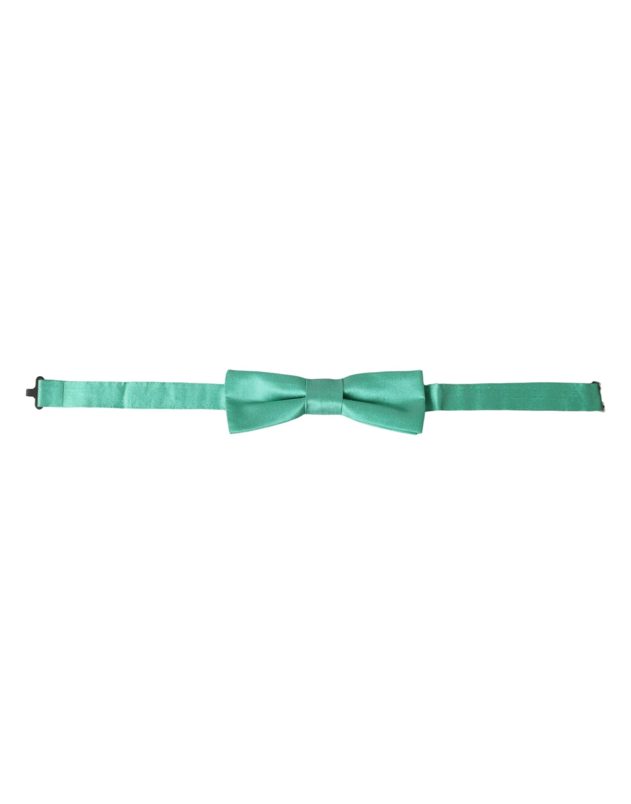 Dolce & Gabbana Mint Green Silk Adjustable Neck Men Bow Tie - Zeiniez