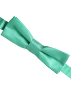 Dolce & Gabbana Mint Green Silk Adjustable Neck Men Bow Tie - Zeiniez