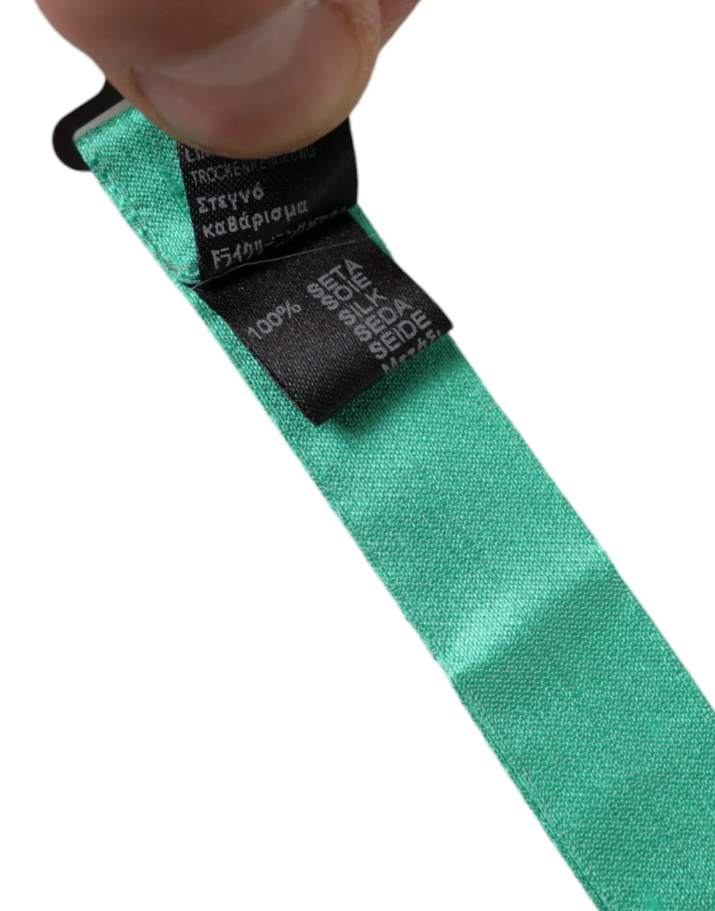 Dolce & Gabbana Mint Green Silk Adjustable Neck Men Bow Tie - Zeiniez