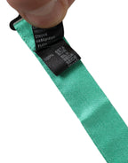 Dolce & Gabbana Mint Green Silk Adjustable Neck Men Bow Tie - Zeiniez
