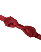 Dolce & Gabbana Red Silk Jacquard Adjustable Neck Men Bow Tie - Zeiniez