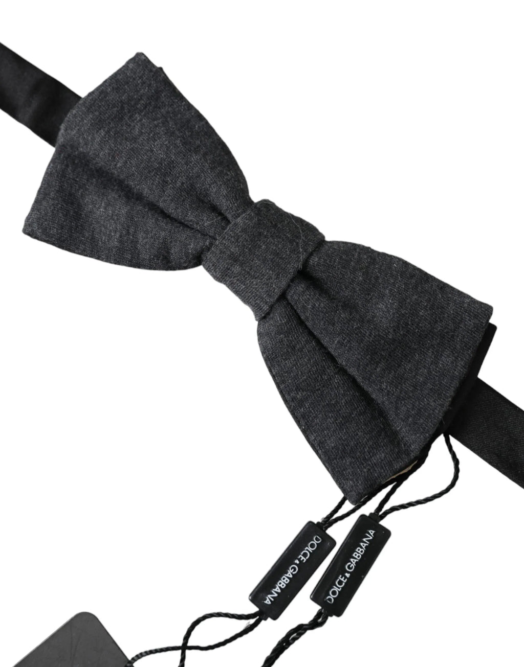 Dolce & Gabbana Dark Gray Silk Adjustable Neck Men Bow Tie - Zeiniez