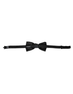 Dolce & Gabbana Dark Gray Silk Adjustable Neck Men Bow Tie - Zeiniez