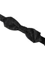 Dolce & Gabbana Black Silk Fantasy Adjustable Neck Men Bow Tie - Zeiniez