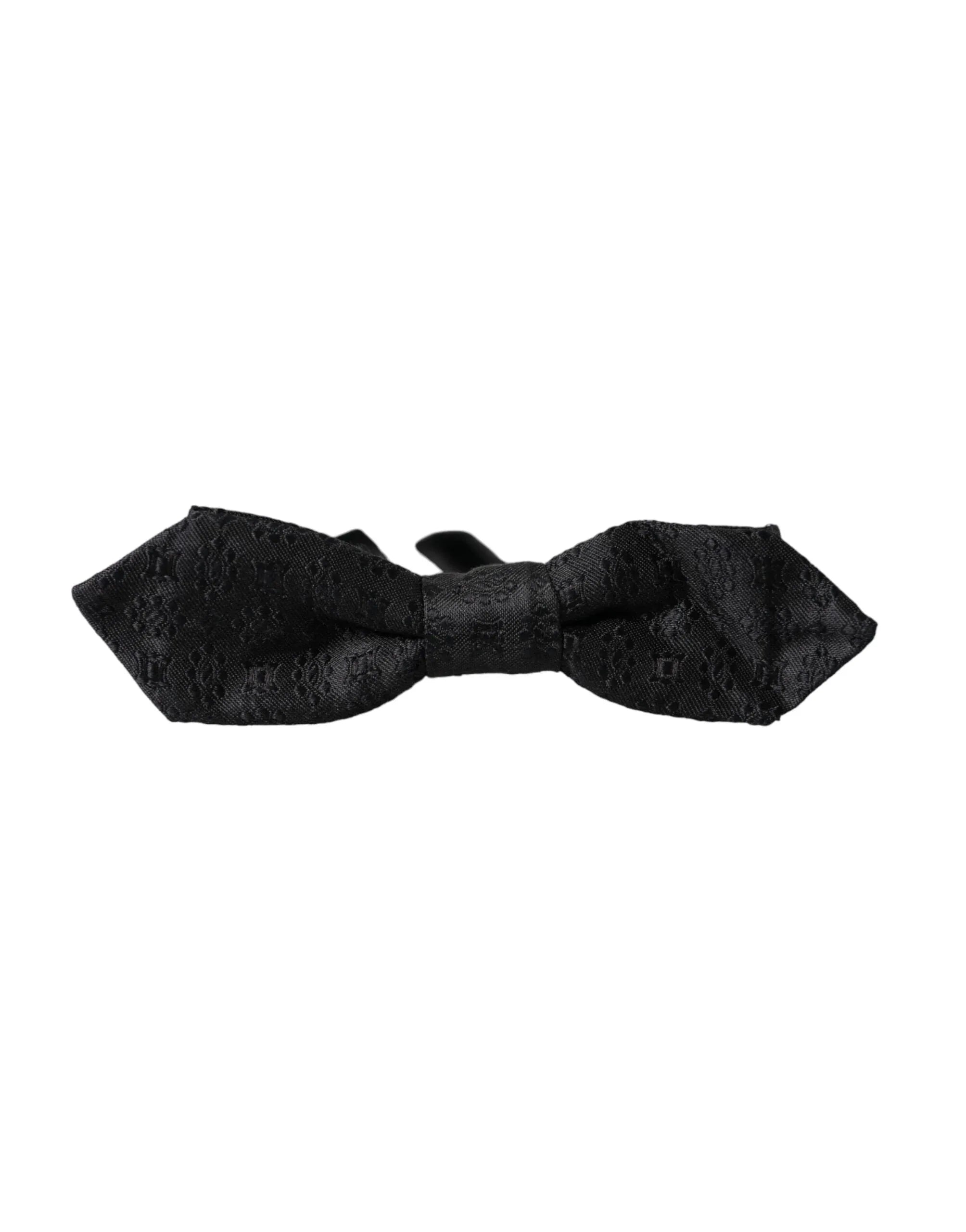 Dolce & Gabbana Black Silk Fantasy Adjustable Neck Men Bow Tie - Zeiniez