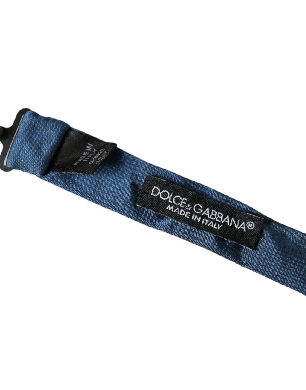 Dolce & Gabbana Blue Satin Silk Adjustable Neck Men Bow Tie - Zeiniez