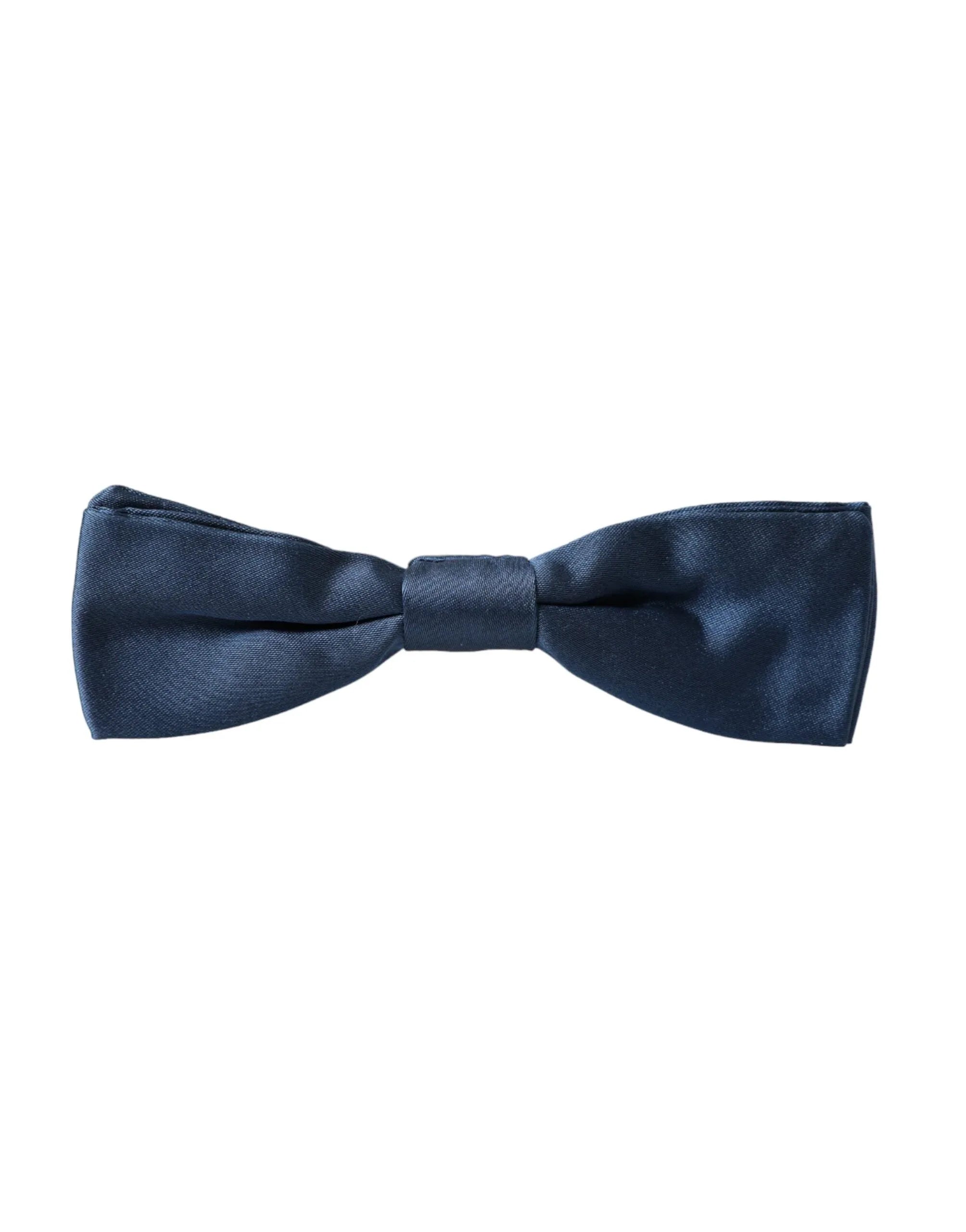 Dolce & Gabbana Blue Satin Silk Adjustable Neck Men Bow Tie - Zeiniez