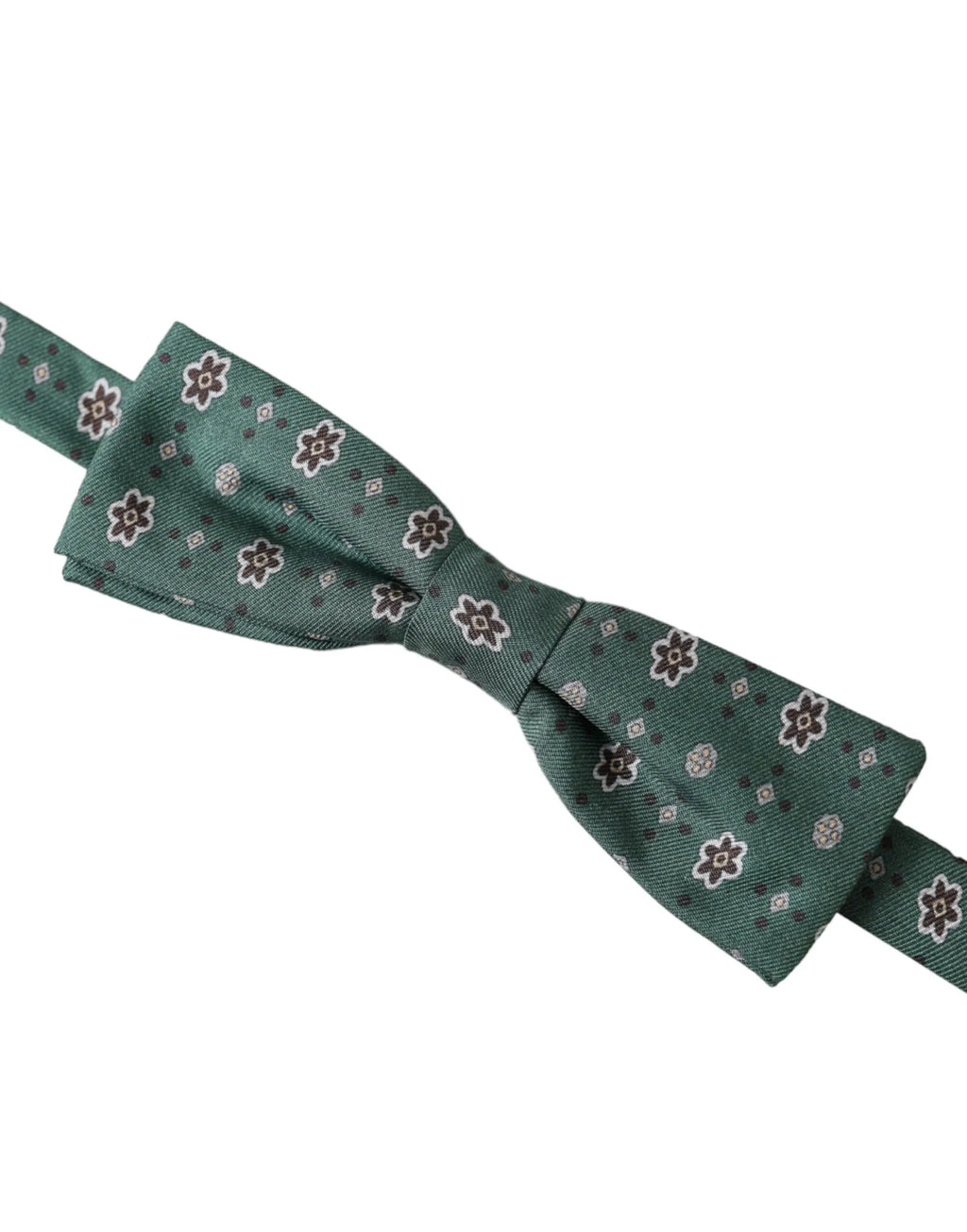 Dolce & Gabbana Mint Green Floral Adjustable Neck Men Bow Tie - Zeiniez