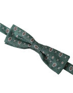 Dolce & Gabbana Mint Green Floral Adjustable Neck Men Bow Tie - Zeiniez