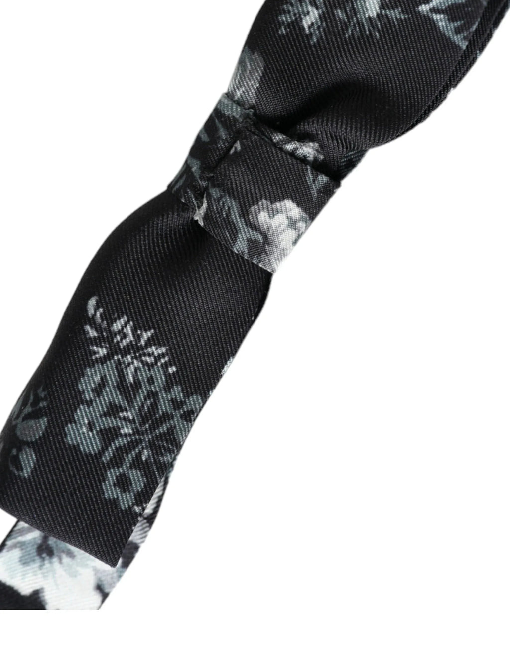 Dolce & Gabbana Black Floral Silk Adjustable Neck Men Bow Tie - Zeiniez