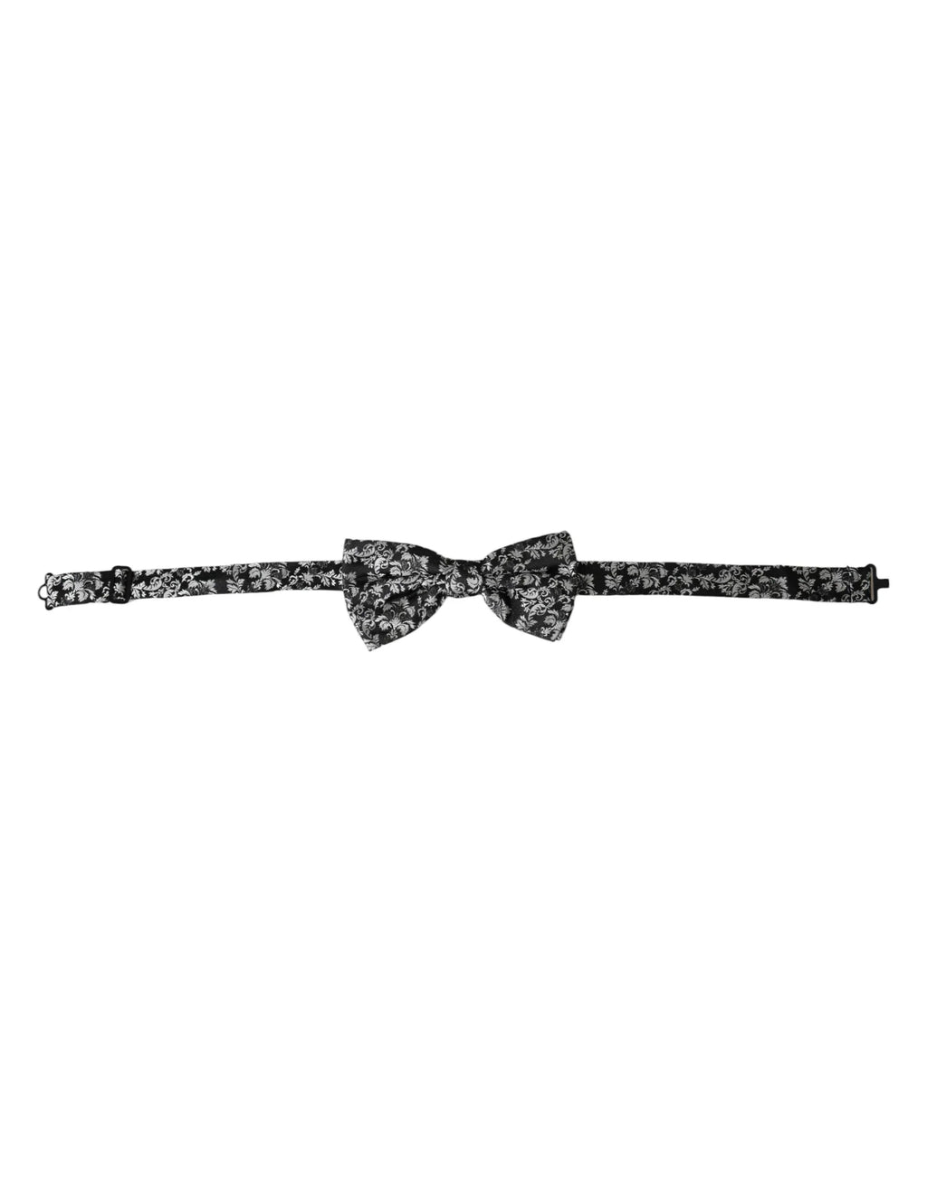 Dolce & Gabbana Black Floral Silk Adjustable Neck Men Bow Tie - Zeiniez