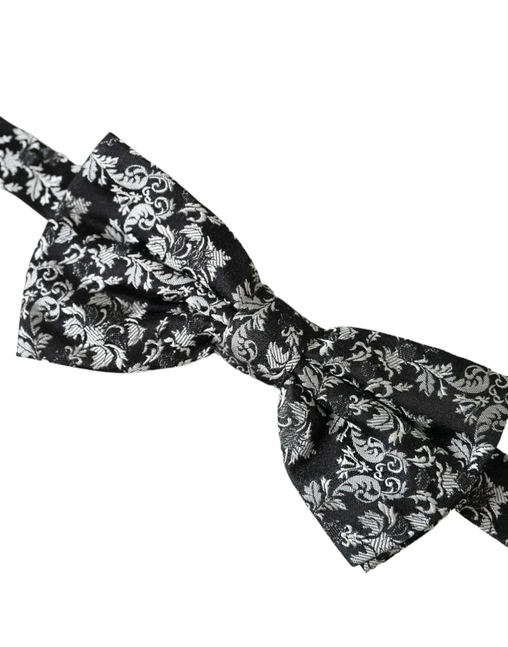 Dolce & Gabbana Black Floral Silk Adjustable Neck Men Bow Tie - Zeiniez