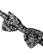 Dolce & Gabbana Black Floral Silk Adjustable Neck Men Bow Tie - Zeiniez