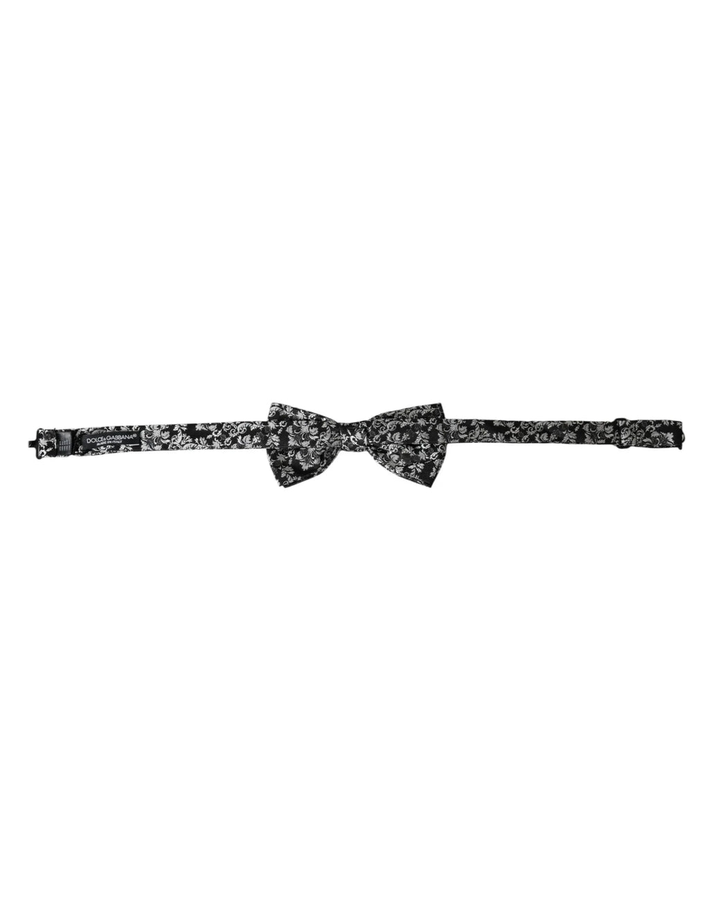 Dolce & Gabbana Black Floral Silk Adjustable Neck Men Bow Tie - Zeiniez